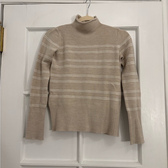 French Connection Striped Roll Neck Turtleneck Sweater - Picture 1 of 4